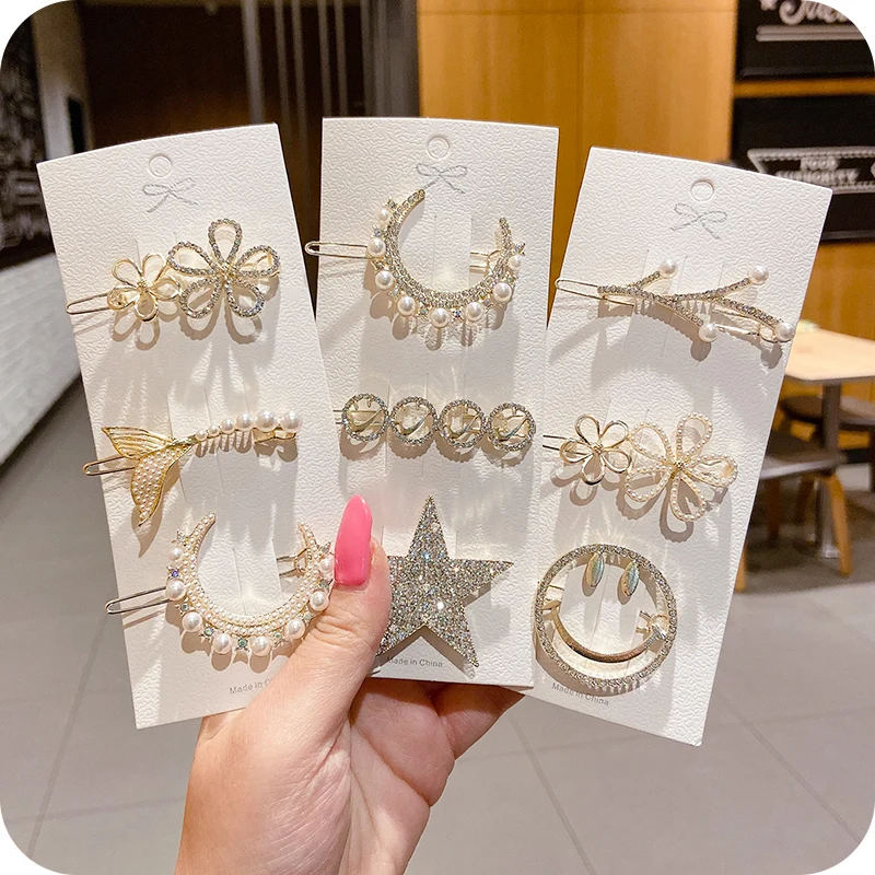 Instagram блестящее красное Сетчатое жемчужные Заколки Южно корейский горный