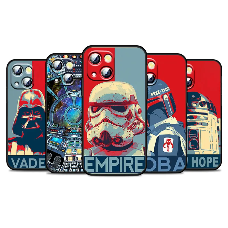 

Star wars cool weapon robot For Apple iPhone 13 12 11 Pro Max Mini XS Max X XR 6S 6 7 8 Plus 5S SE2020 Soft Black Phone Case