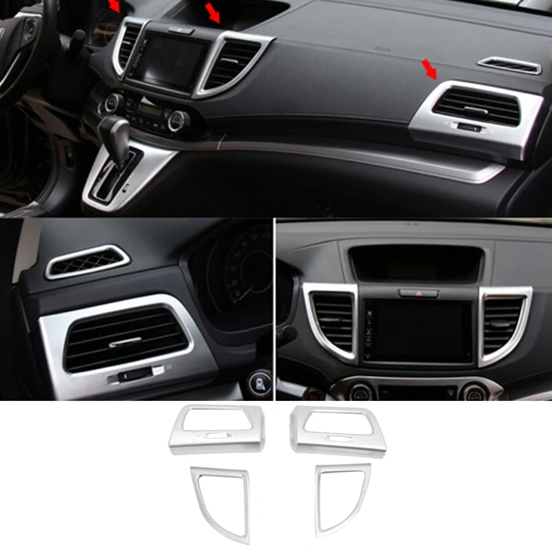 

4Pcs ABS Chrome Car Front Air Outlet Air Condition Vent Trim Panel Cover for Honda CRV/CR-V 2012-2016