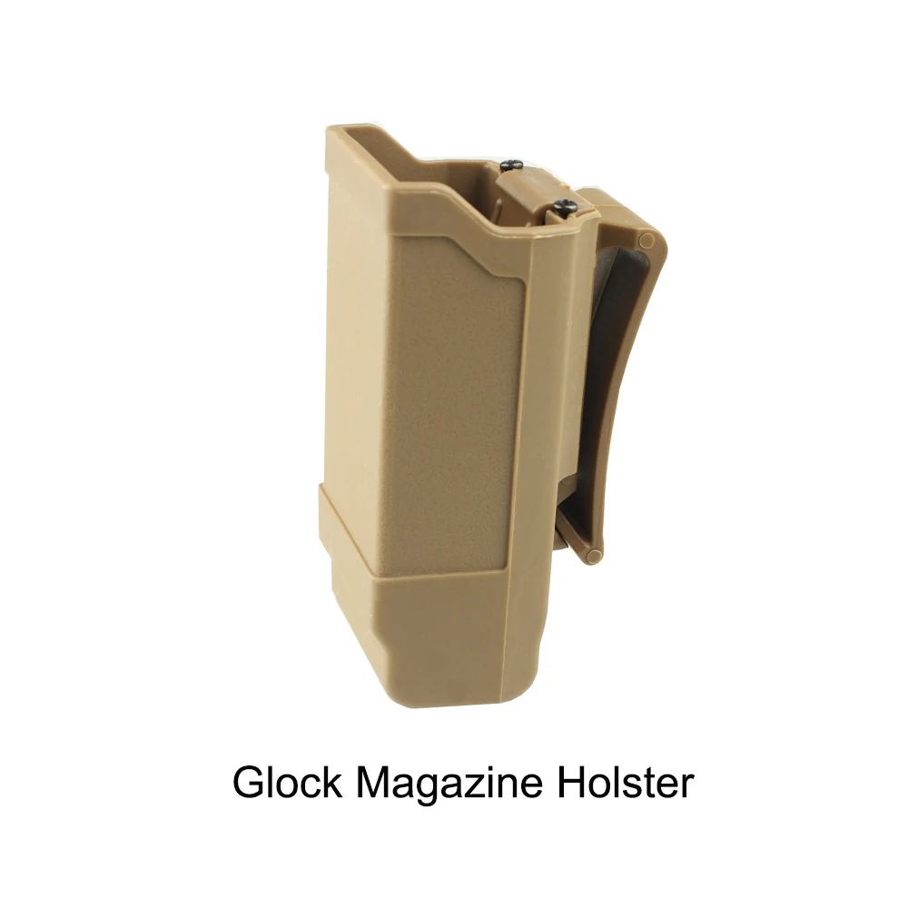Tan Glock Holster Тактический Магнитный чехол CQC Singe Stack журнал кобура маг держатель для Glock 1911 калибра пистолет аксессуары - Цвет: Tan Glock Holster