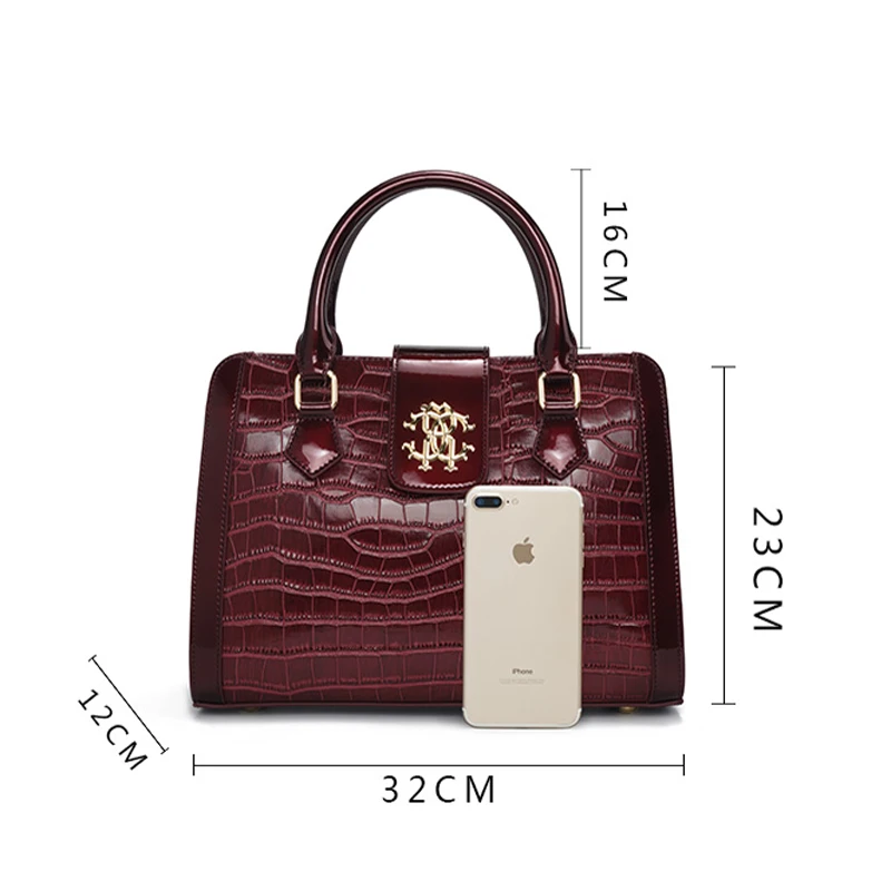 

2021 New Women Genuine Leather handbags fashion Crocodile pattern real cowhide leather cowhide leather shoulder bag women