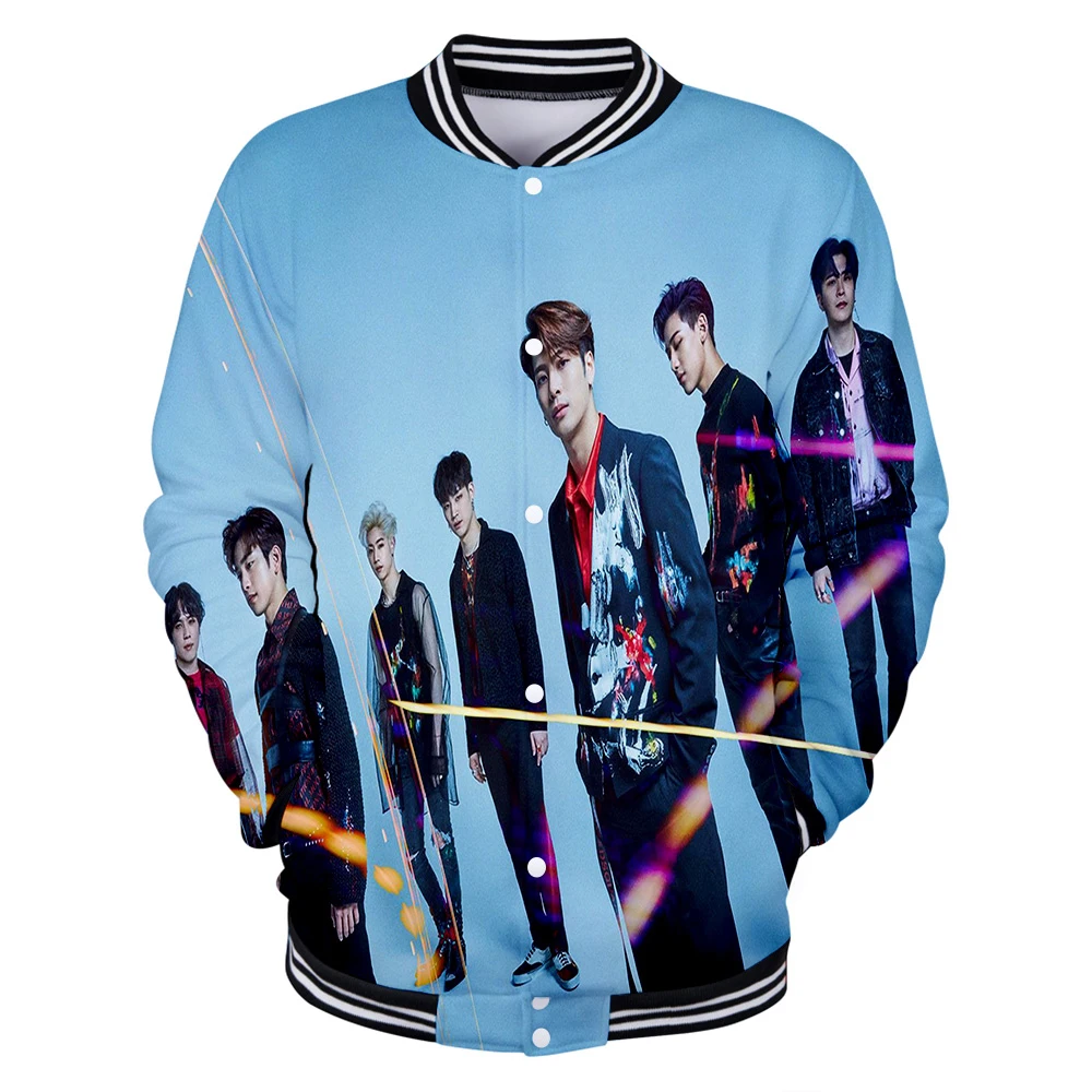 

2010 Kpop GOT7 3D Printed Design Baseball Jackets Women/Men Long Sleeve Jacket Casual Harajuku GOT7 Streetwear Clothes