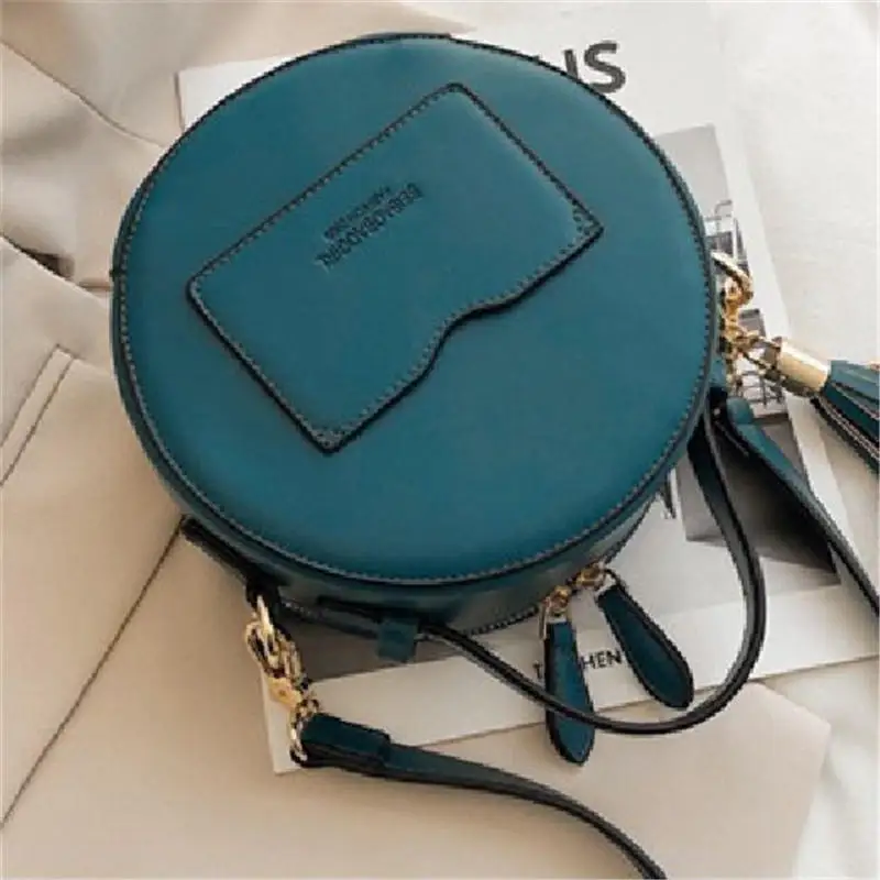 

Women's Fashion Small Messenger Bags High quality PU Leather leisure Lady Bag Tote Bag Females Handbag round bag portabl