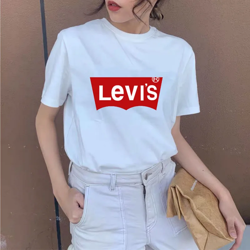 

Fashion letter printed T-shirt women's O-neck short-sleeved summer tee shirt casual breathable personality T-shirt