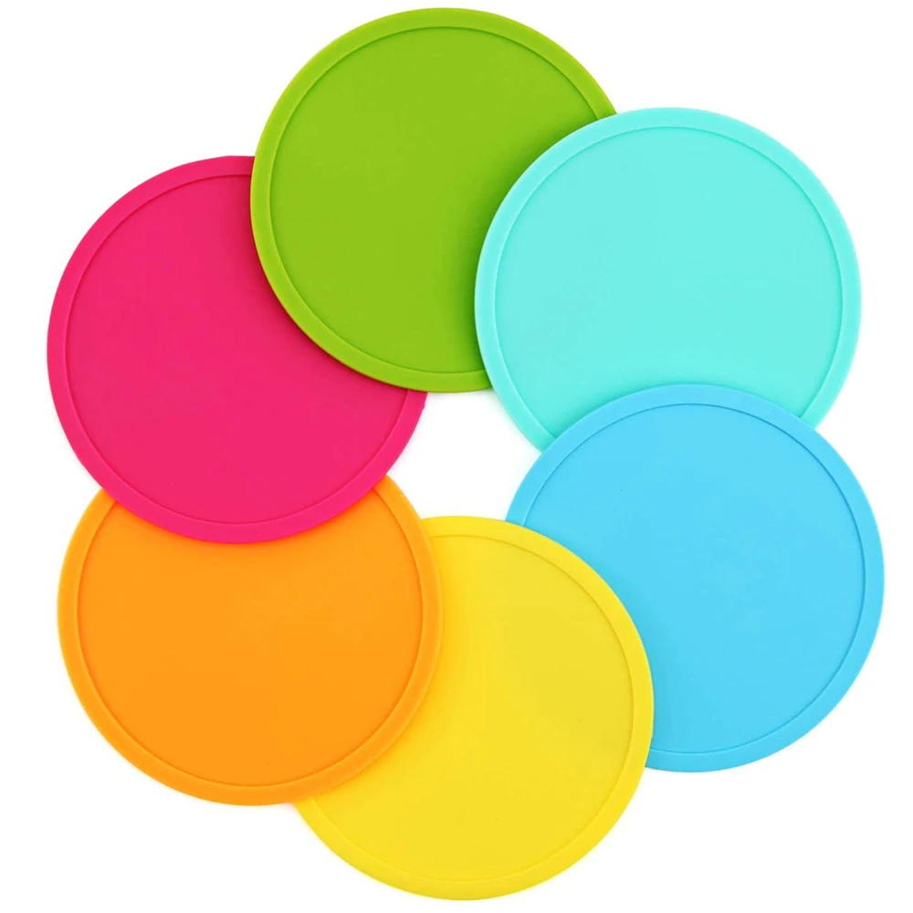 Silicone Coasters Colorful Heat Resistant Tea Cup Mat Lots Drinking Mug 3.9inch|Коврики и подложки| |