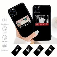 anime cute girl eyes black silicone mobile phone cover case for iphone 12 11 pro max xs x xr 7 8 6 6s plus 5 5s se 2020