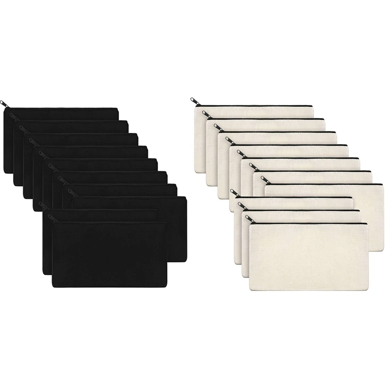 

NEW-20Pcs парусиновые сумки-косметички парусиновая сумка на молнии сумки Карандаш Чехол без рисунка Сделай Сам ремесленные сумки косметический мешок