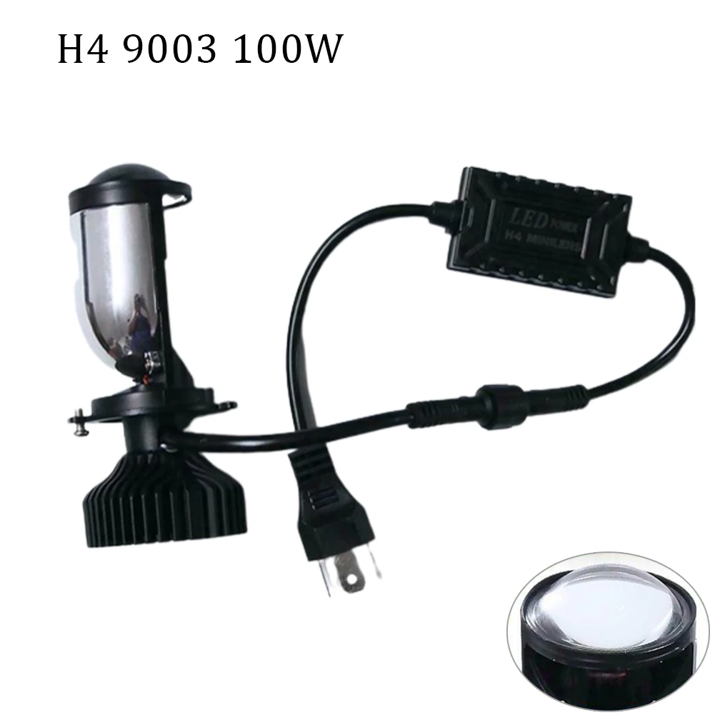 

1 Pair H4 9003 HB2 50W LED Headlight Kit Lamp With Mini Projector Lens 20000LM 12V 6000K White Automobile Hi/Lo Beam Bulb