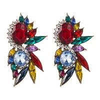 zhini 2020 boho handmade rhinestone sweet crystal stud earrings women 4 colors fashion gold earrings jewelry accessories brincos