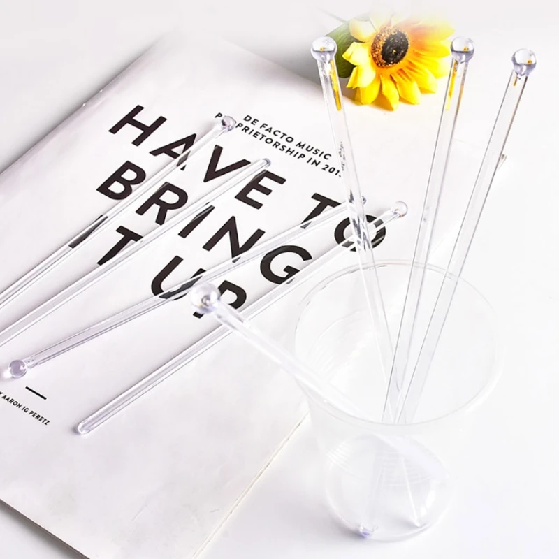 

100Pcs Clear Plastic Long Stir Sticks Reusable Stirring Sticks Mixing Resin Tool X5QE