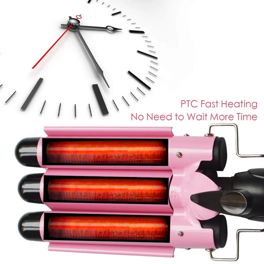

Professional Hair Curling Iron Ceramic Triple Barrel Hair Curler Irons Hair Waver Styling Tools 20mm,22mm,25mm,28mm,32mm Size