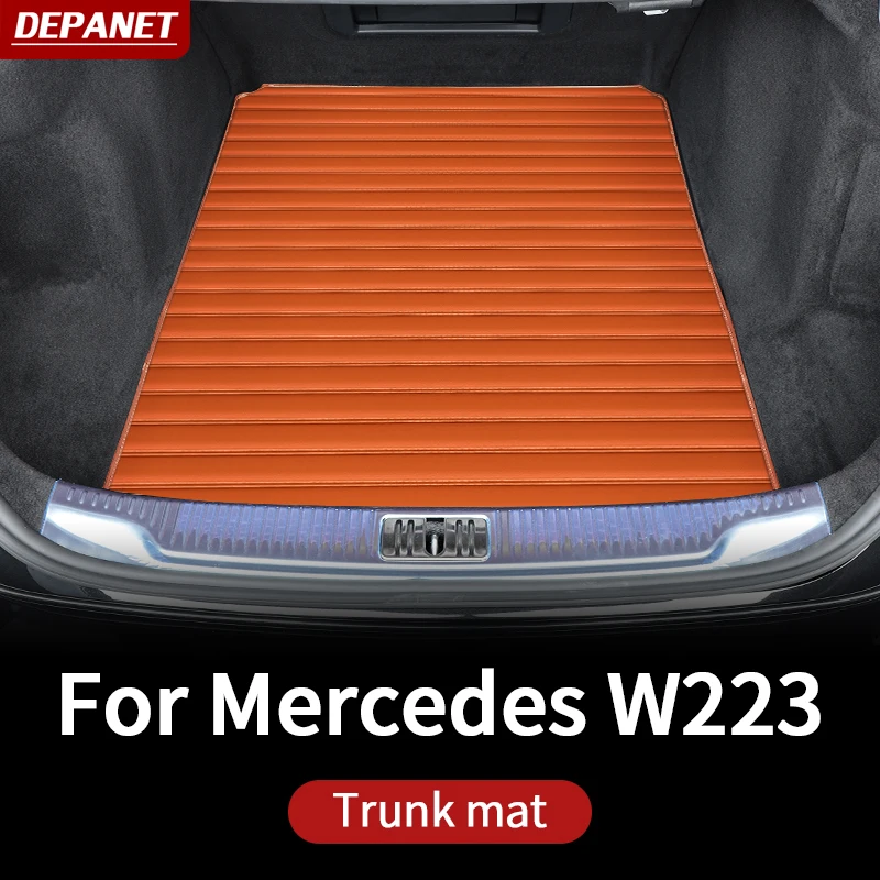 

Кожаный коврик для багажника 2021 Mercedes w223 S series 400 450 550 480 аксессуары для внутренней отделки