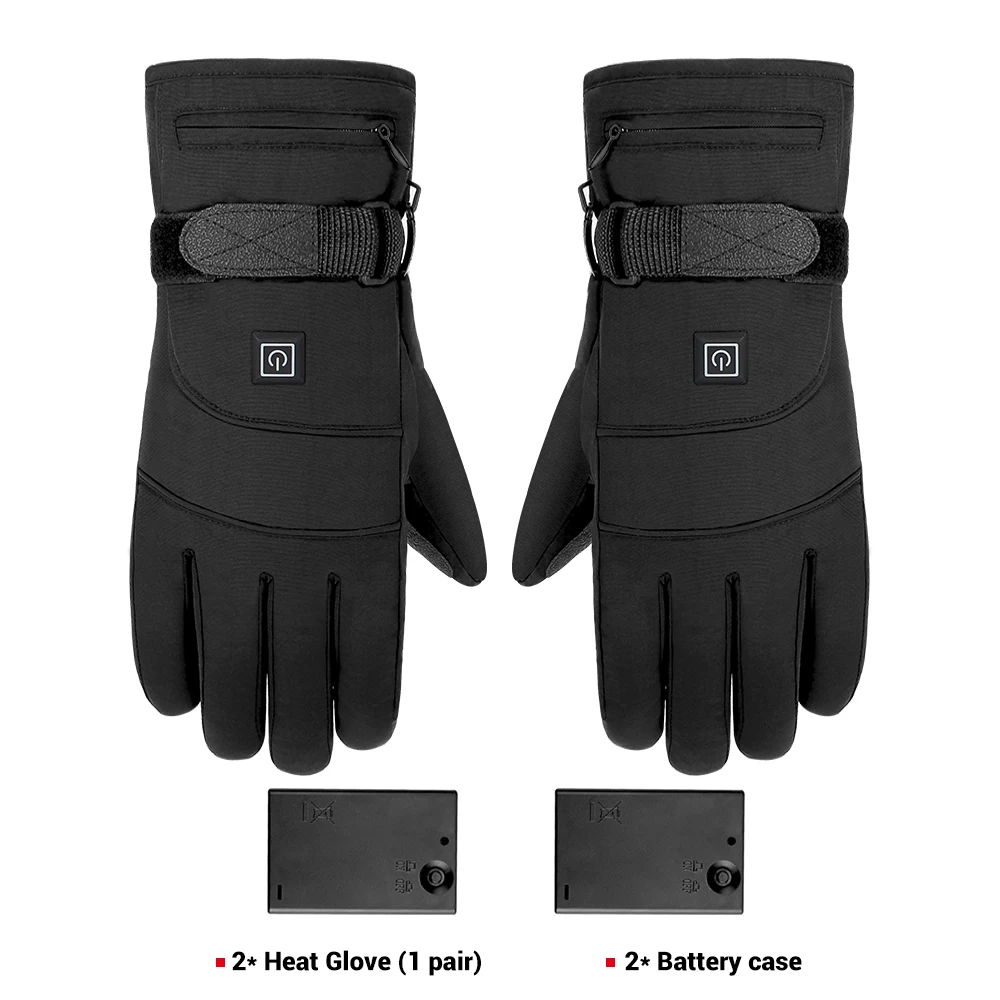 A1 No Battery HEROBIKER Мотоциклетные Перчатки Водонепроницаемый с подогревом Guantes Сенсорный экран Батарея приведенный в действие Мотогонки Ездовые перчатки зимние - Цвет: A1 No Battery