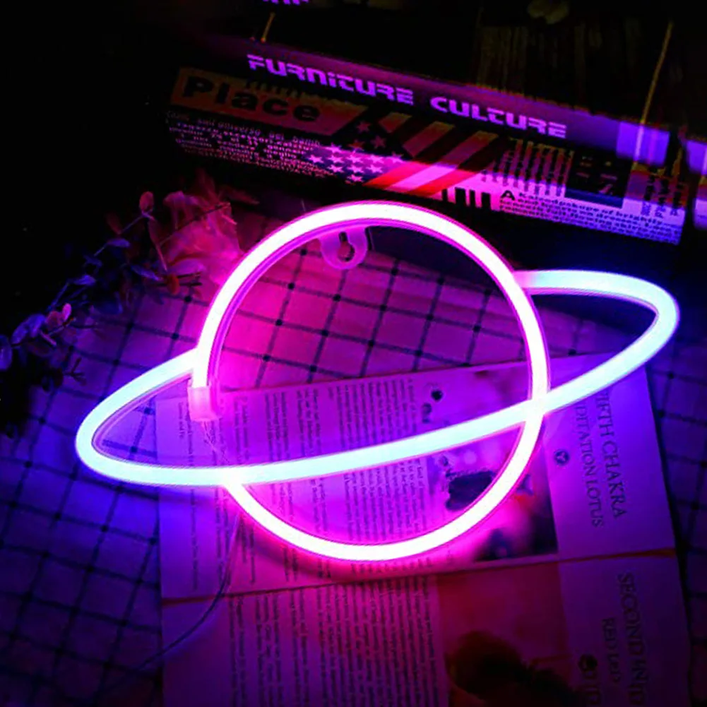 

Планета светодиодный светильник s неоновый светильник знак Украшения в спальню неоновая вывеска для организаций и магазинов ночника для ко...