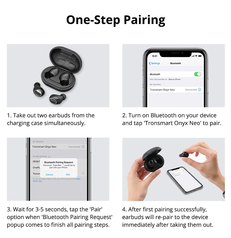 Регулятор громкости Tronsmart Onyx Neo Bluetooth наушники APTX TWS Беспроводные наушники с чип Qualcomm 24H Playtime шумоподавление
