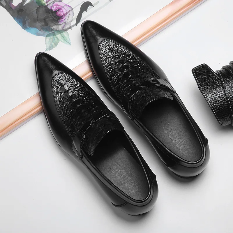 Цвета: черный хаки мужские туфли с перфорированным носком Мужские оксфорды Обувь