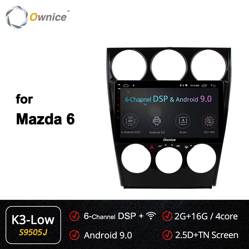 S9505 K3-Low Ownice K1 K2 K3 K5 K6 8 ядерный Android 8,1 2DIN автомобильный DVD gps для Mazda 6 2006- авто радио плеер 360 панорама DSP 4G LTE - Цвет: S9505 K3-Low