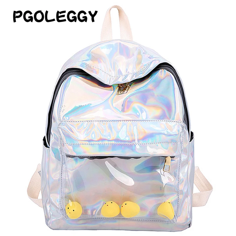 Лазерный женский рюкзак прозрачные дорожные сумки 2019 новый сумка через плечо для