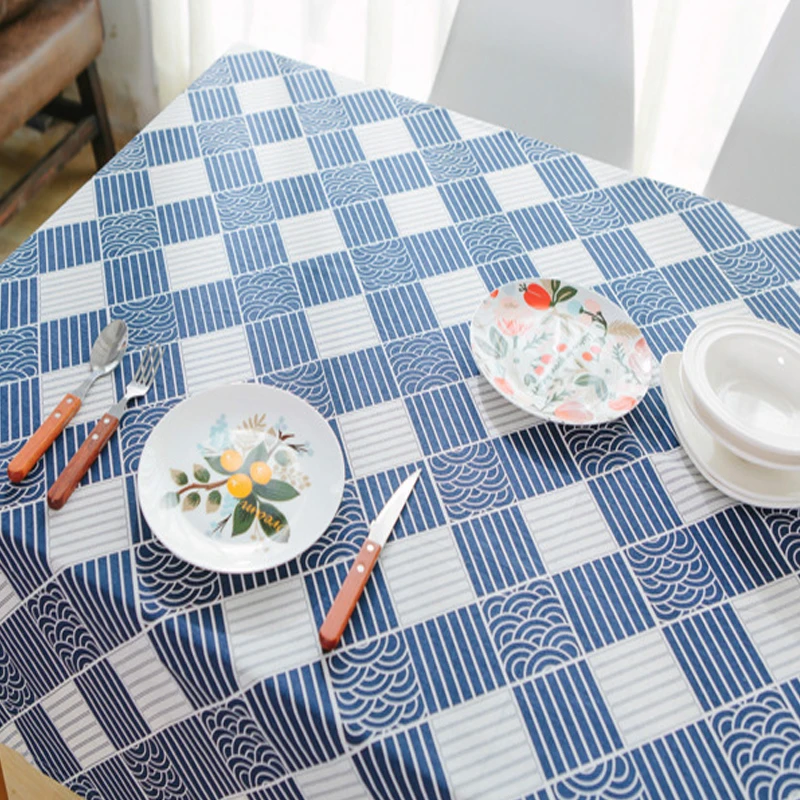 Скатерть из хлопка и льна в японском стиле домашняя прямоугольная скатерть для