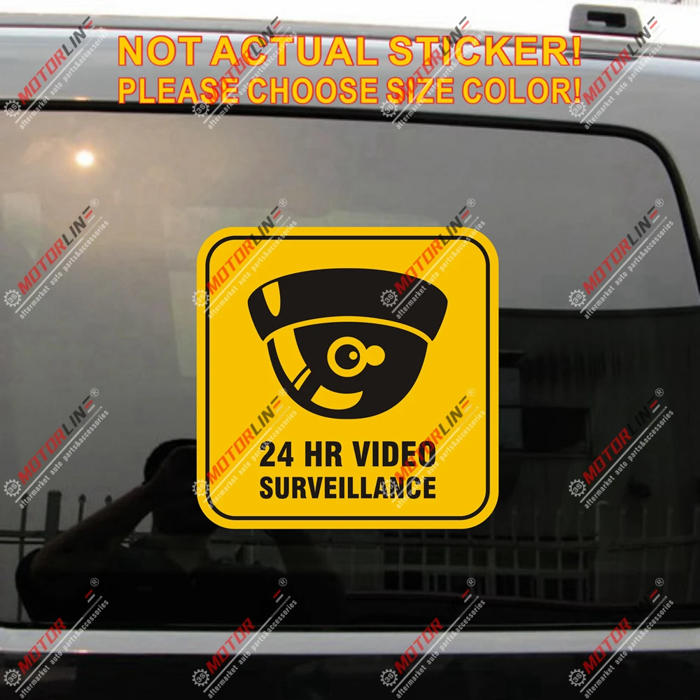 CCTV охранная Камера знак 24ч наклейка для наблюдения светоотражающая Глянцевая