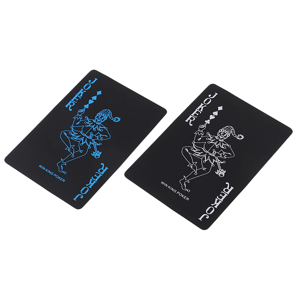 1 колода черные водонепроницаемые пластиковые покерные ПВХ игральные карты игры