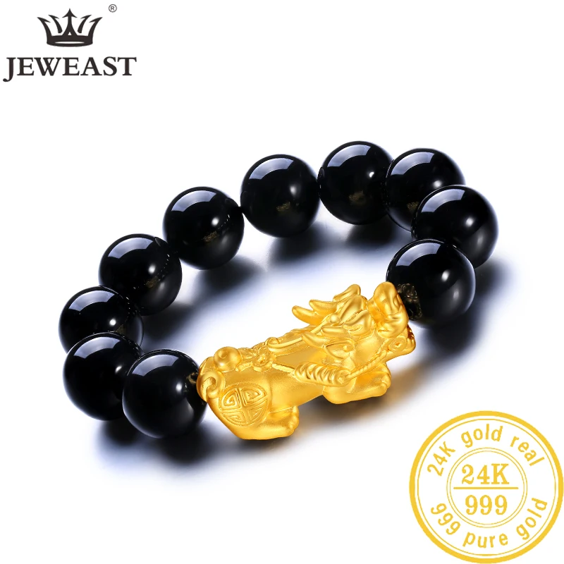 

Браслет JLZB из чистого золота 24 К, настоящий браслет из 999 твердого золота, высококлассное красивое искусственное классическое ювелирное изд...