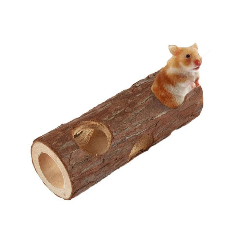 

Small Pet Toy Tree Hole Hamster Rabbit Guinea Pig Parrot Molar Cedar Branch Wooden Pet Supplies Toy Natural Wood 15cm 20cm Long