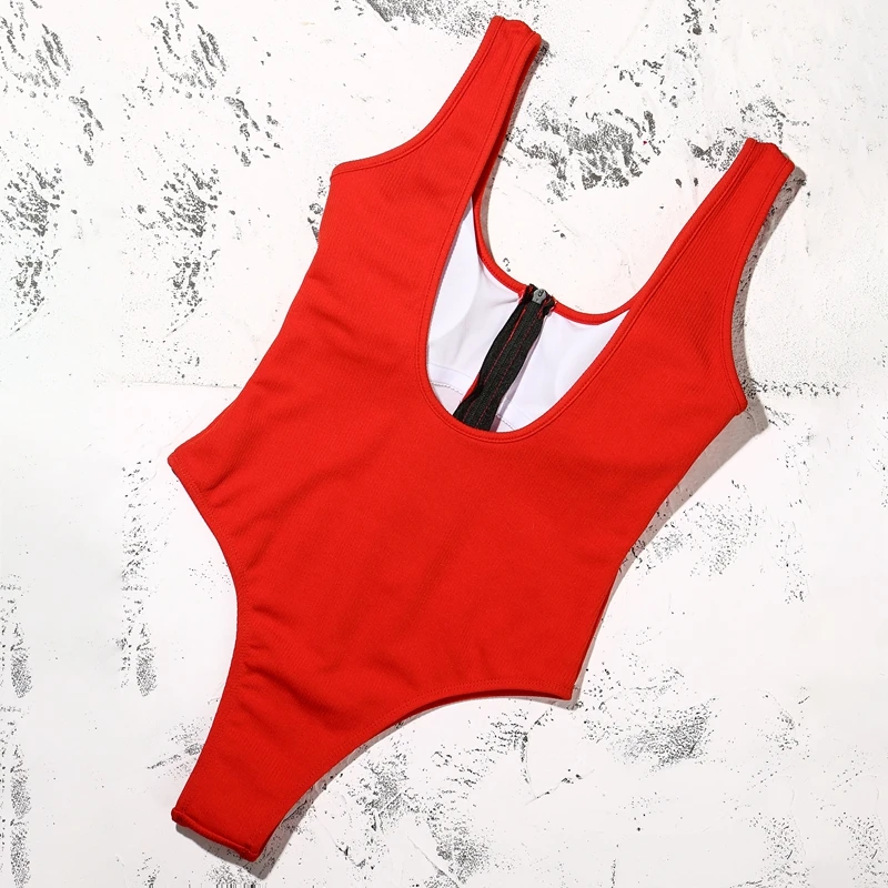 

ZTVitality White Swimwear Women 2020 New Arrival Padded Zipper Patchwork Sexy One Piece Swimsuit Female Bathing Suit Monokini