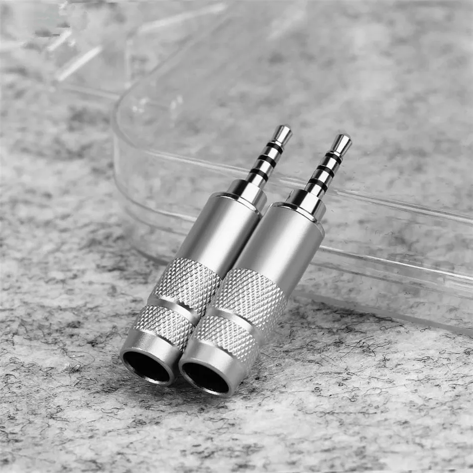 

Rhodium Plated 2.5mm Jack Earphone Plug Audio Adapter 4 Pole Stereo For 6mm Headphone Wire Connector Aluminum Alloy Shell