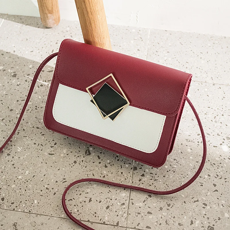 

CrossBody Bag For Women 2021 Fashion Messenger Bags Simple Contrast Color Hasp Small Shoulder Bag Women Flap Bags Handbag
