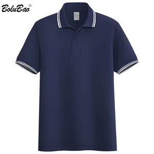 BOLUBAO, летняя мужская Повседневная рубашка поло, топы, Мужская Уличная тонкая рубашка поло с коротким рукавом, трендовая брендовая мужская рубашка поло с отворотом