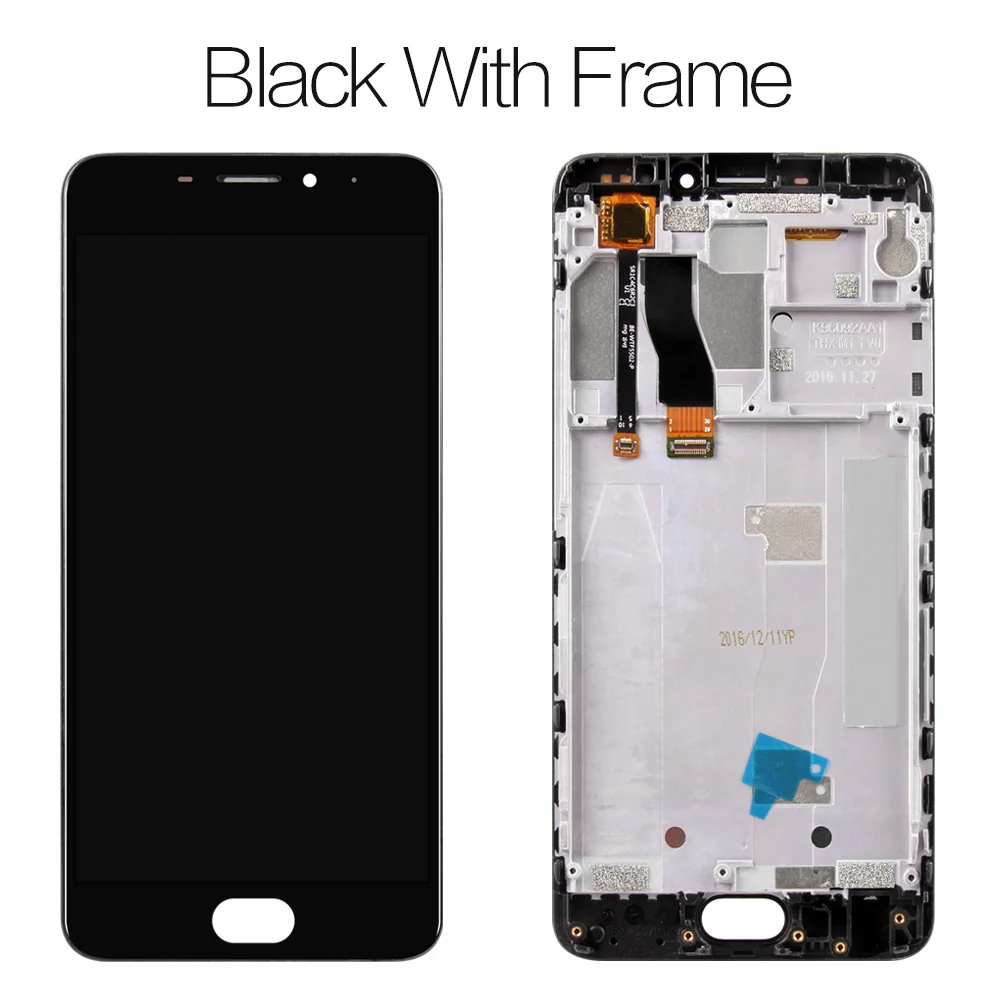 black with frame Протестированный 5,5 ''ЖК-дисплей для MEIZU M5 NOTE, сенсорный экран с рамкой, ЖК-дисплей для MEIZU M5 note, дисплей M621H M621M M621Q - Цвет: black with frame