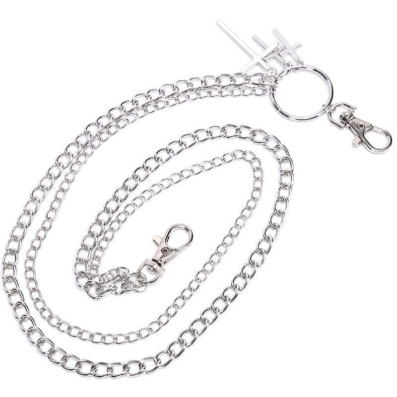 Длинный двойной слой с крестом цепочка на талию панк хип хоп рок брюки цепь