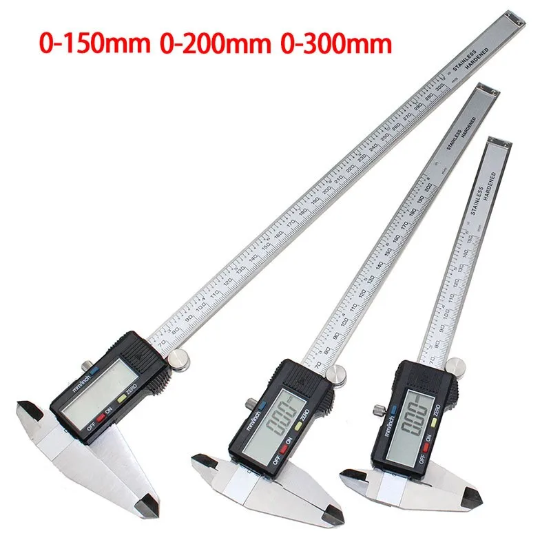 Цифровой штангенциркуль нутромер из нержавеющей стали точность 0 150/200/300 мм 6/8/12