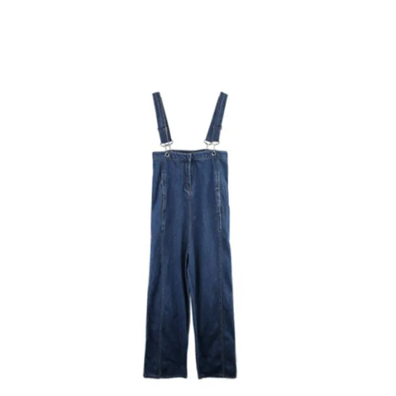 Vintage High Waist Denim Jumpsuit Women Solid Basic Overalls Lady Baggy Romper Korean Fashion Jumpsuits Fall Clothes For Women