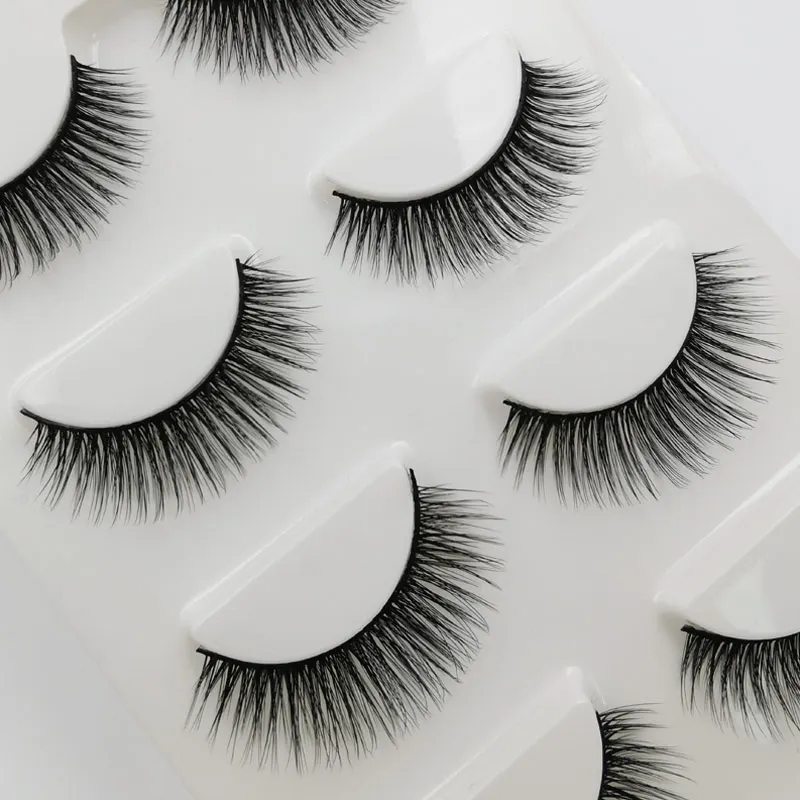 4 пары MakeupLashes Мягкие 3D норковые ресницы драматические выпученные Натуральные