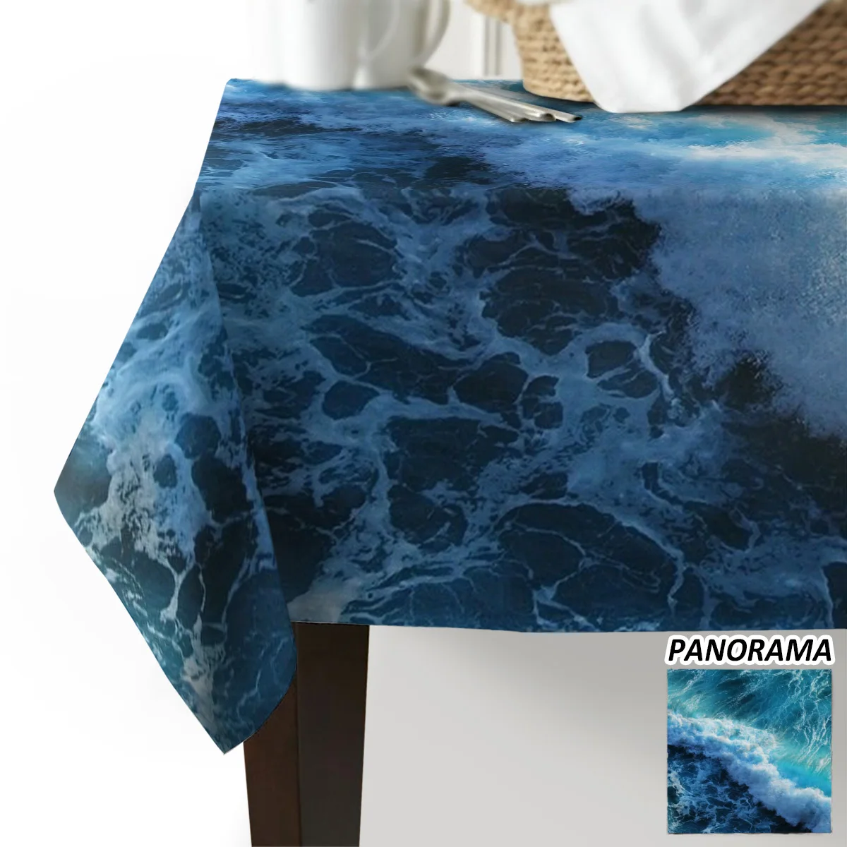 Скатерть с синими морскими волнами для свадьбы дня рождения стола декоративная