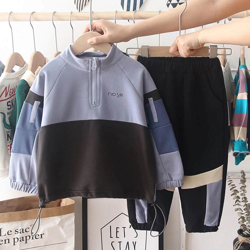 

2021New Sports Suit Spring Autumn Boys And Girls Baby Trousers Matching Two-Piece Set Kids Clothing For Baby Boy Clothes Set