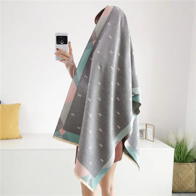 

Hot Autumn Winter Female Wool Scarf Women Cashmere Scarves Wide Lattices Long Shawl Wrap Blanket Warm Tippet wholesale