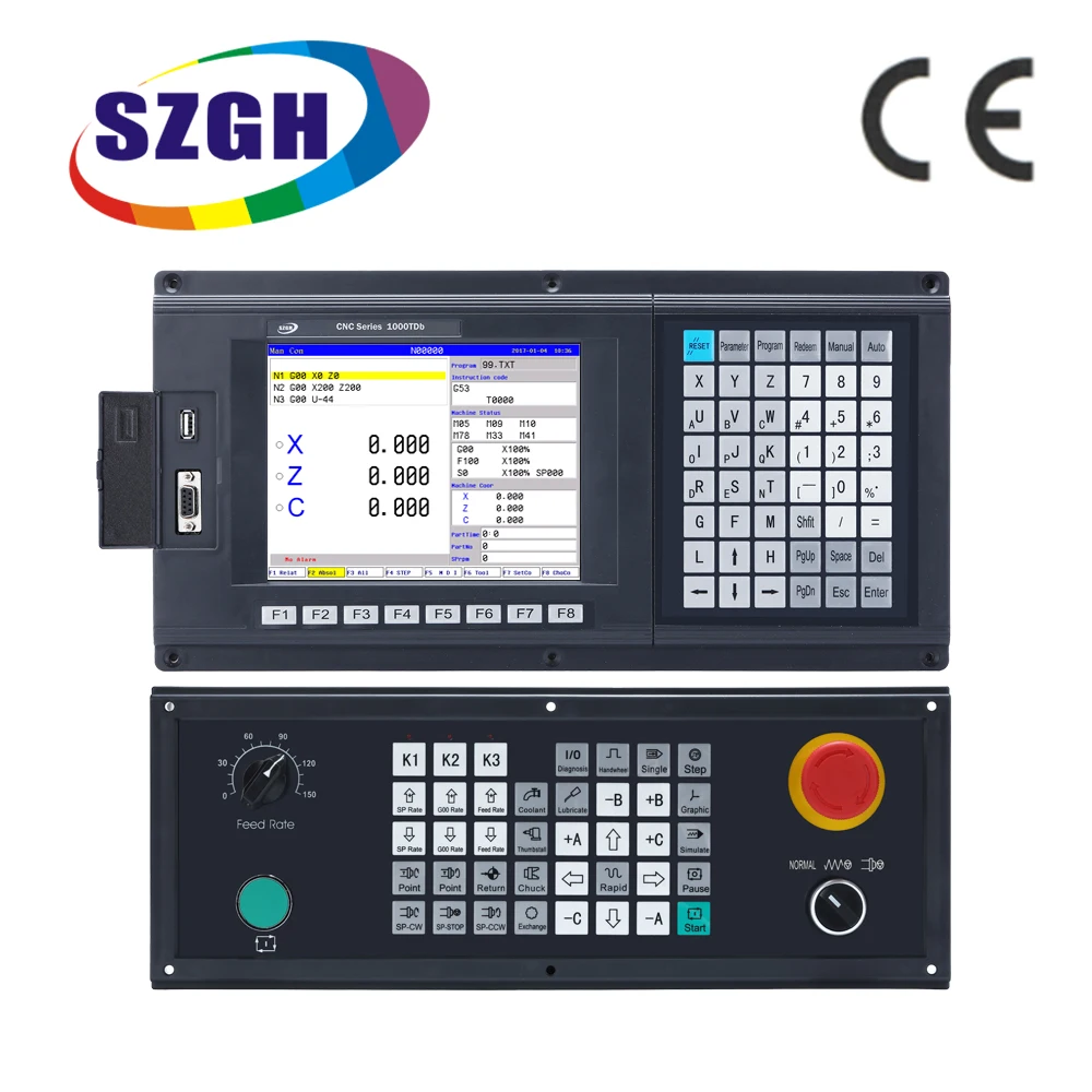 

Powerful SZGH-CNC1000TDb-2 Two Axis CNC Controller for Lathe machine G code servo stepper with USB