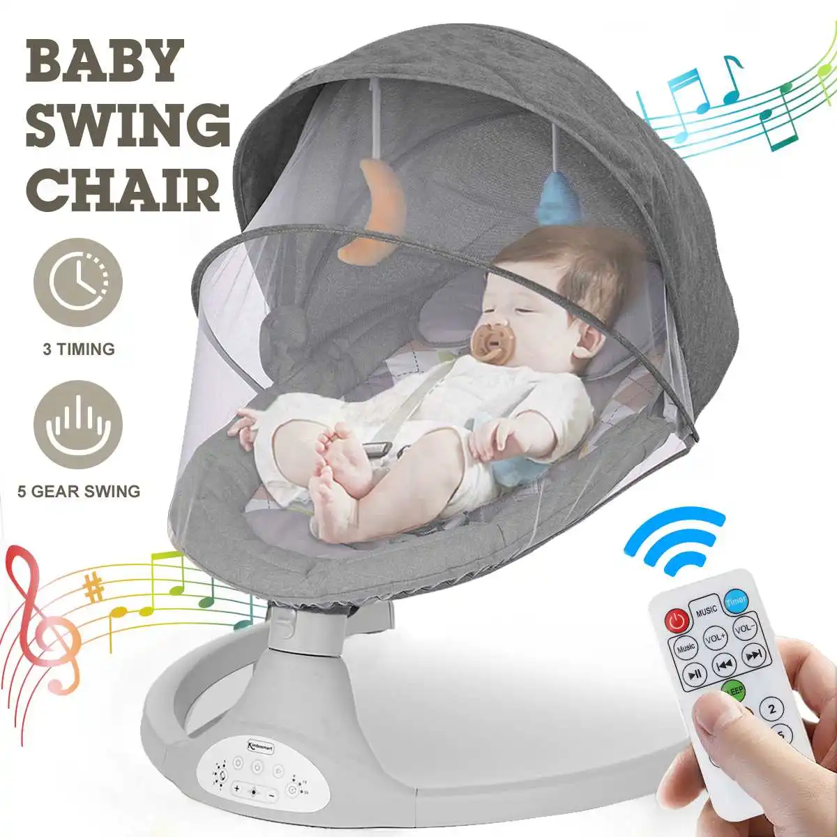 Shaker Recliner Baby Auto Swing Chair With Remote Control Sa