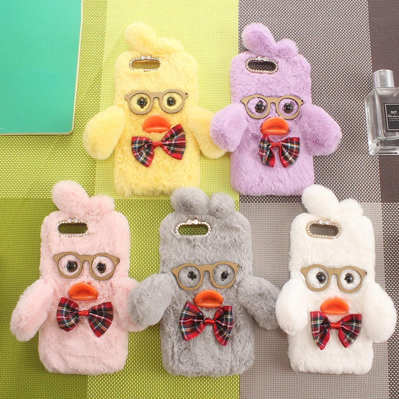 Горячая ручка DIY мягкая пушистая утка Красивый Стильный чехол Защитный для