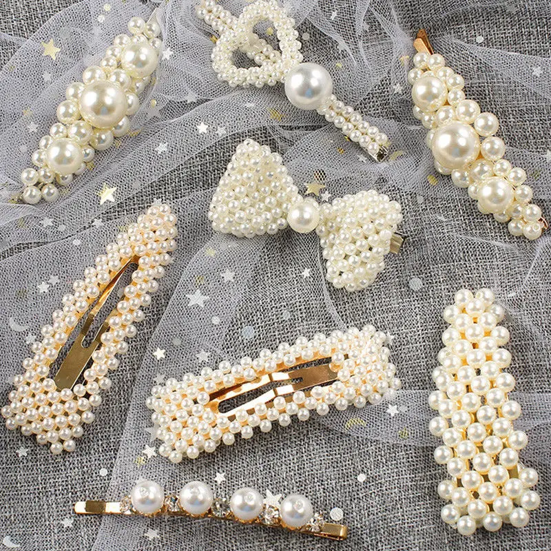 

Korean Fashion Pearl Hair Clip for Women Barrette Hair Pins Barrettes Jewelry BB Hair Clips for Girls Styling Accessories