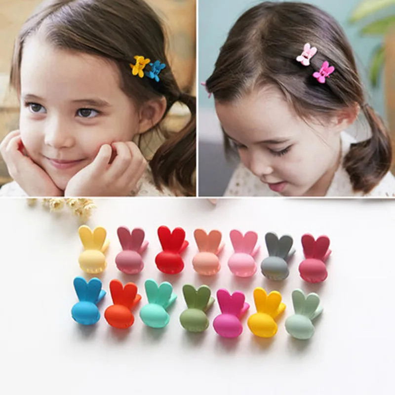 

10pcs/set Rabbit Flowers Hairpin Acrylic Hair Clip Girls Princess Cute Kids Baby Children Candy Color Princess Hair Accessories