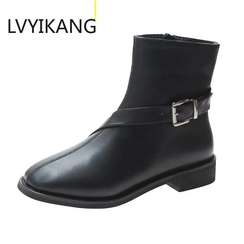 

Женские ботильоны на молнии, с круглым носком, Размеры 35-39