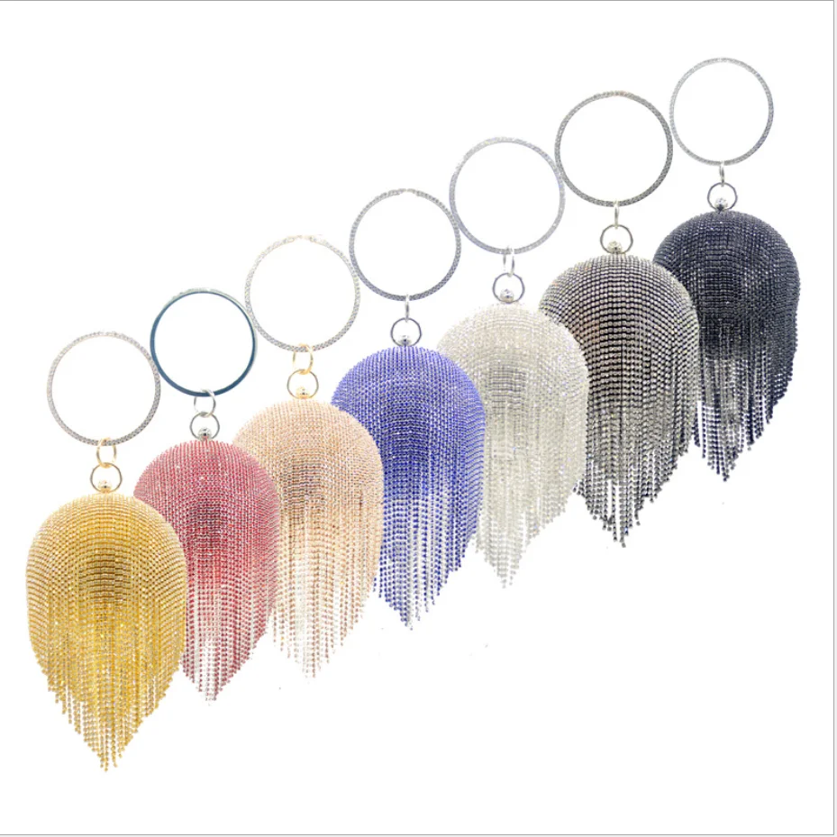 Вечерние сумки с кисточками и бриллиантами ранцевая сумка на плечо кольцом палец