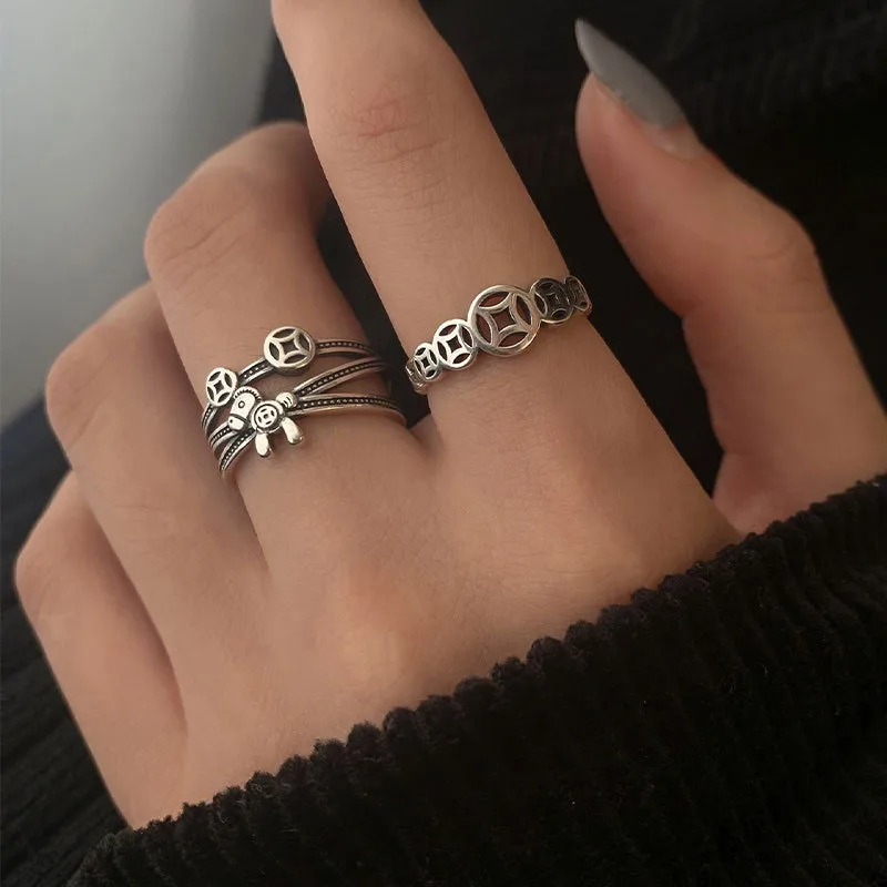 

2021 Fashion Trend Style New Temperament Jewelry Personality Female Retro Alloy Rich Ring Free Shipping Temperament Jewelry Gift