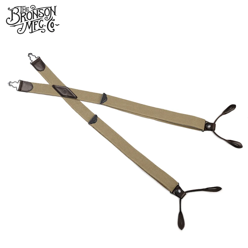 

Time Bronson Old Solid Color Suspenders Adult Suit Pants Suspender Cowhide Spaghetti Flexible Shoulder Strap