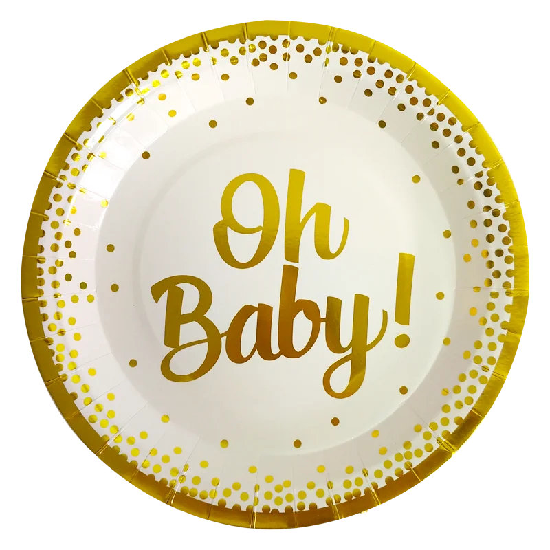 

Oh Baby Disposable Party Tableware Paper Plate Cups It Is A Boy Girl Cake Topper Baby Shower Party Supplies