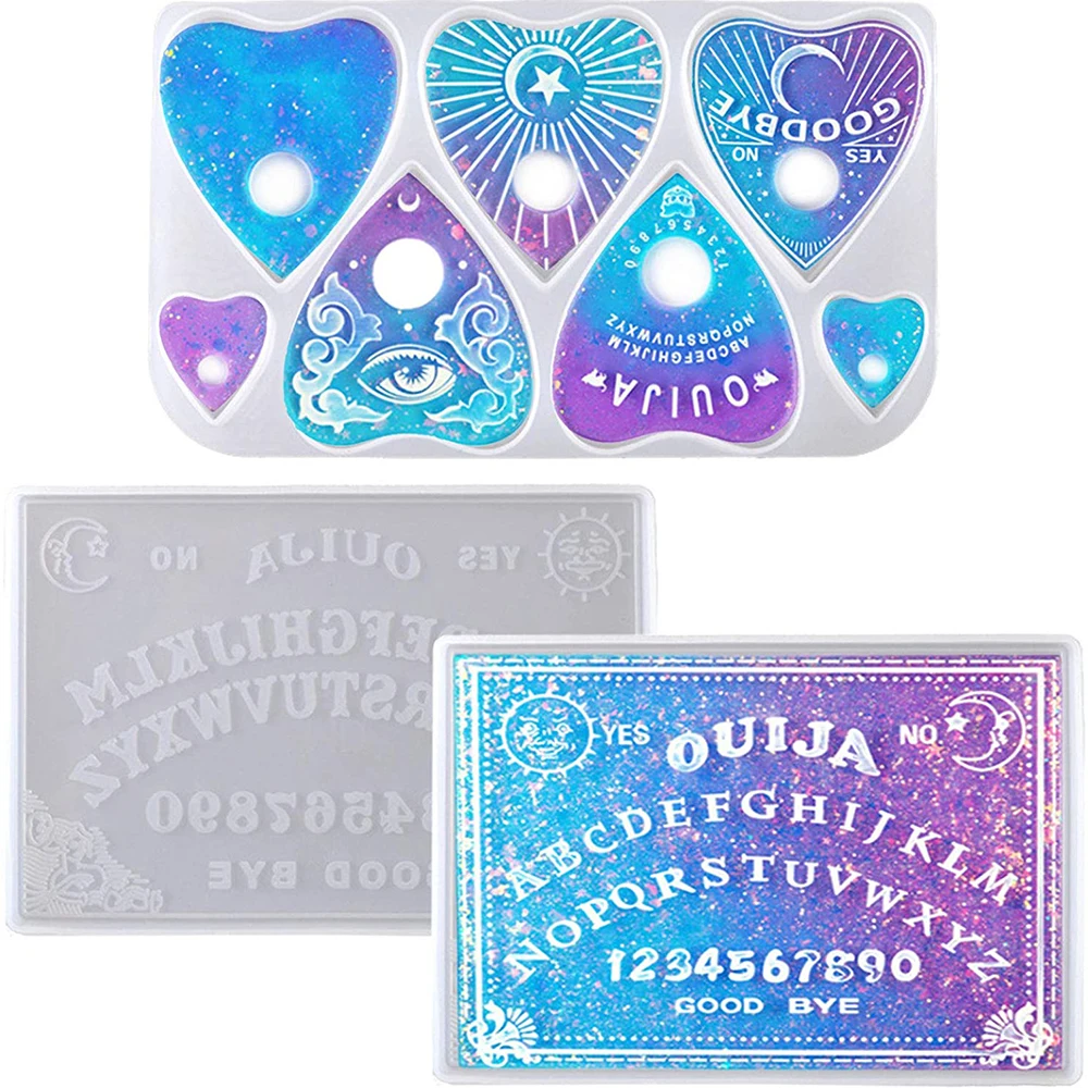 

Формы силиконовые Ouija для доски из эпоксидной смолы, для изготовления подвесок, цепочек для ключей «сделай сам», 1 шт., 2 вида
